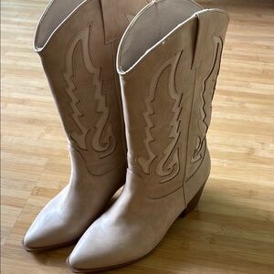 Cream cowboy boots